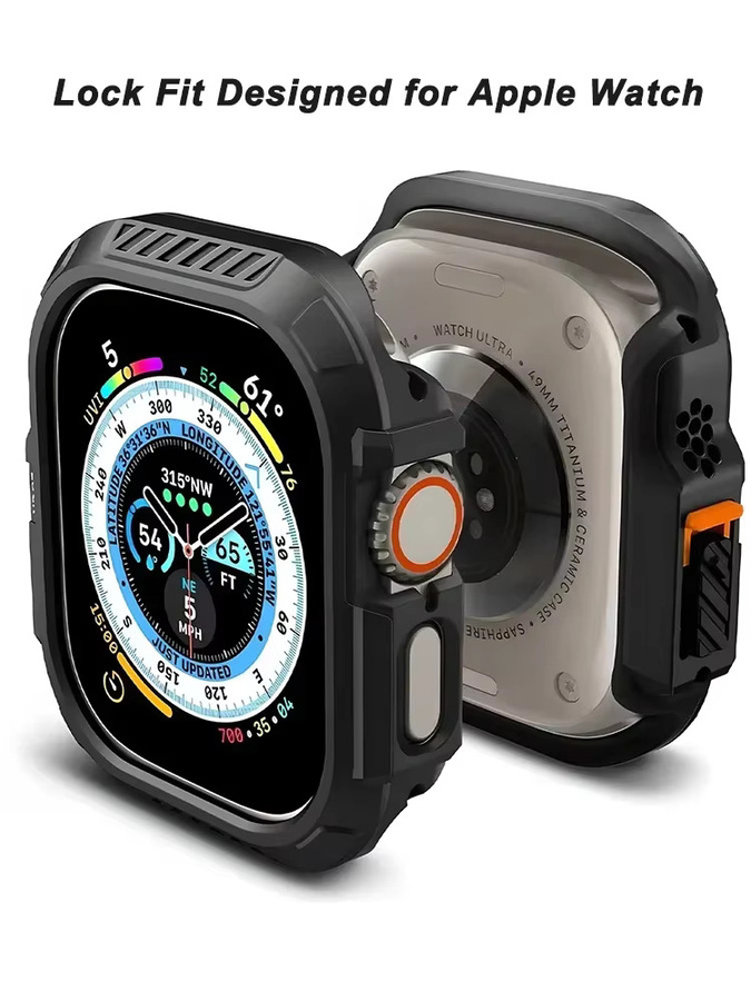 OAKCHARM Uhrenarmband-Zubehör, Schloss-Passform für Apple Watch Ultra 2/Ultra, 49 mm, Schwarz - Bild 6