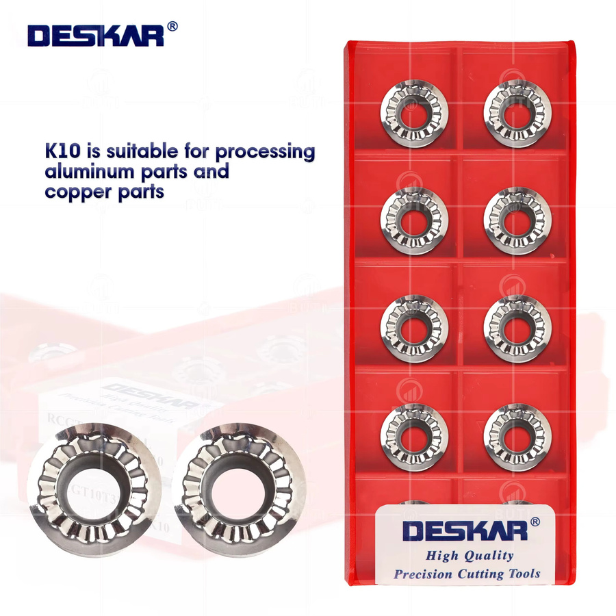 DESKAR Wendeschneidplatten für die Aluminiumbearbeitung RCGT1003MO-AL K10 und RCGT10T3MO-AL K10 in Silber - Bild 3