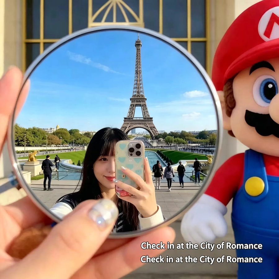 Tragbares Mini-Rund-Selfie-Spiegel-Set in Silber, Weitwinkel-Konvex-Kugelspiegel für Vlogging mit iPhone, Samsung und Smartphones, Durchmesser: 7,5 cm, Höhe: 9,5 cm - Bild 4