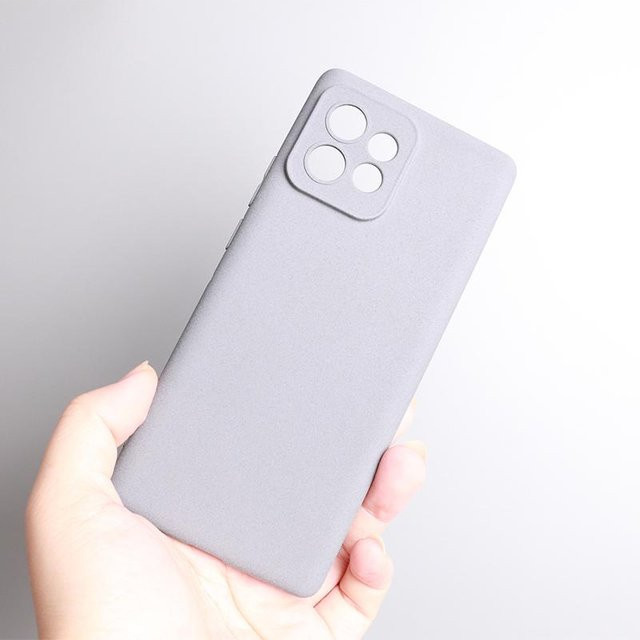 Motorola Moto Edge 60 Neo Silikon TPU Schutzhülle mit Sandstein-Optik in Grau und Kameraschutz - Bild 1