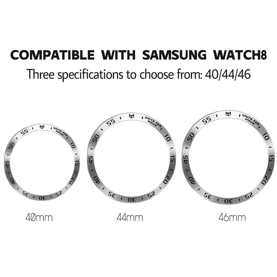 Metall-Lünettenring in Blau für Samsung Galaxy Watch 8, 7, 6, 5, 4 mit Zeit- und Geschwindigkeitsskala als Rahmenschutzring - Bild 3