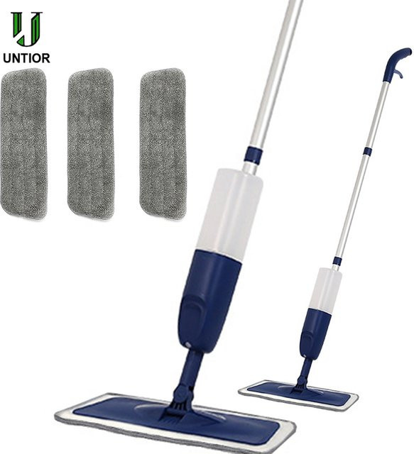 UNTIOR Mikrofaser-Mopp mit waschbarem Reinigungspad in Blau - Bild 1
