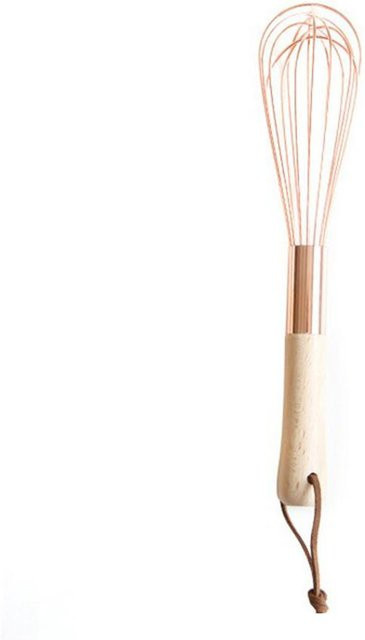 DIYelecs Schneebesen aus Edelstahl mit Holzgriff in Weiß und Rose Gold - Bild 1