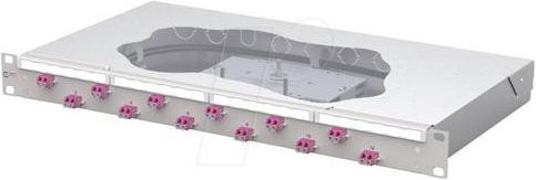 Metz Connect OpDAT fix2 Patchfeld splice 12xLC-D OM4 Patch-Panel, Farbe: Lichtgrau, Breite: 483 mm, Höhe: 44 mm (1 HE) - Bild 1