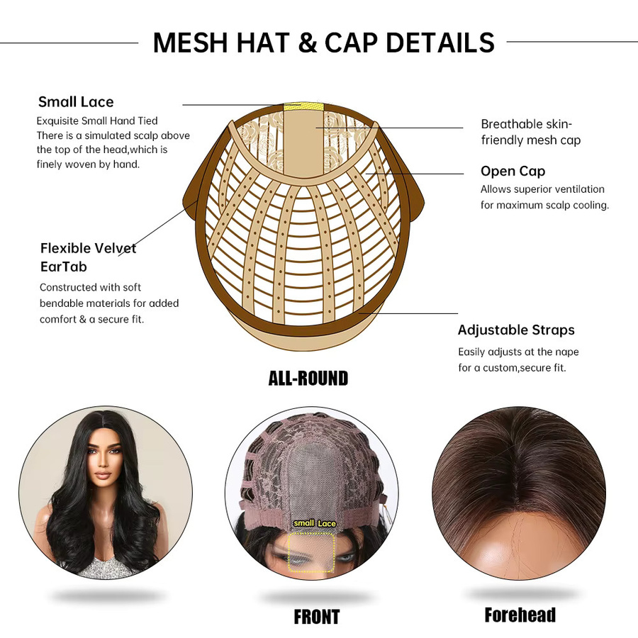 HAIRCUBE Synthetische Perücke, gewellt, dunkelschwarz, schulterlang - Bild 3