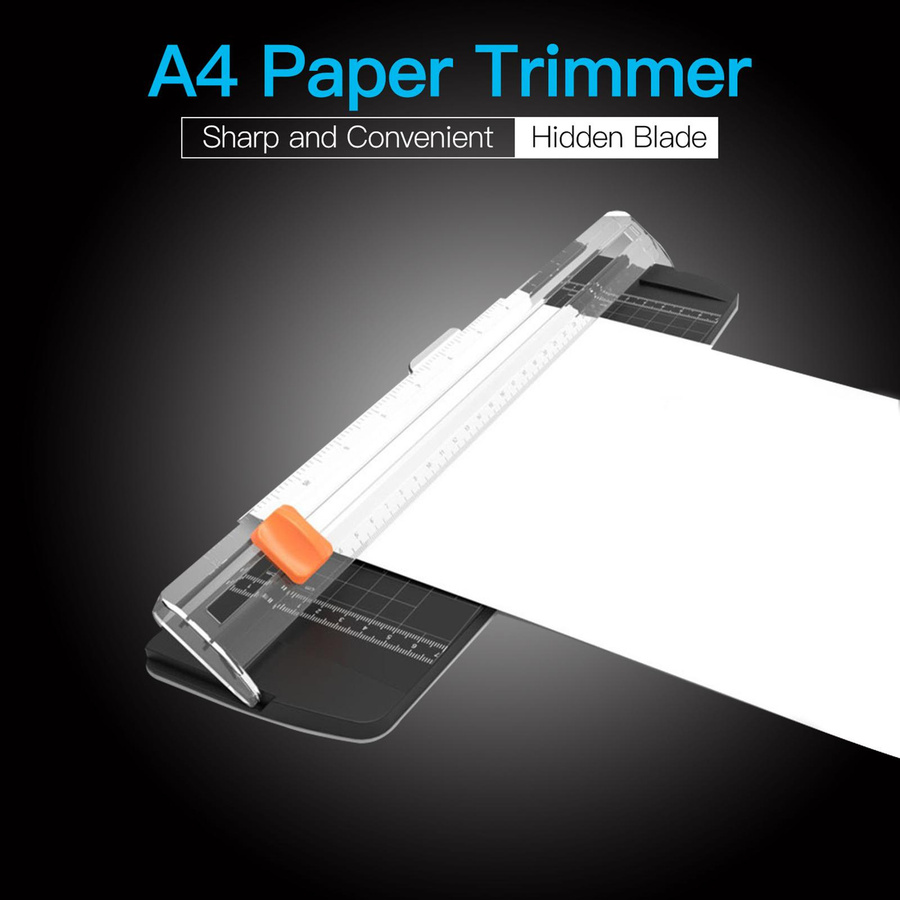 Tragbarer Papierschneider von Painter mit 12 Zoll Schnittbreite für A4-Papier, Bastelpapier und Fotolaminiertes Papier, Schwarz, Edelstahl - Bild 2