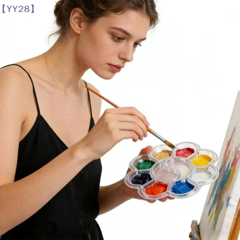 20 Stück Einweg-Farbpalette aus transparentem Kunststoff, geteilte Farbmischpalette für Künstler und Studenten, YY28 - Bild 3
