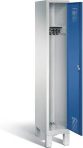 C+P Garderobenschrank Evolo mit Front in Enzianblau und Korpus in Lichtgrau, H x B x T: 185 x 32 x 50 cm - Bild 1