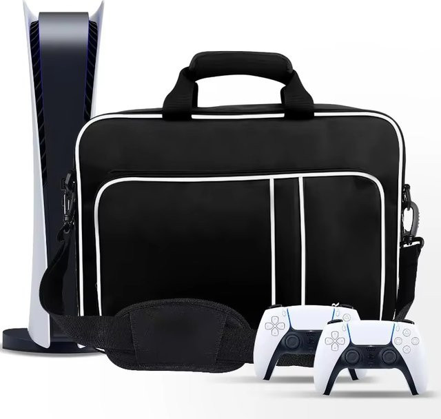 Sony Reisetasche für PS5 Disc und Digital Edition in Schwarz und Blau mit Platz für Controller, Spielkarten und Headset - Bild 1