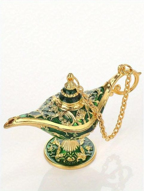 Magische Wunschlampe von SZwatch in Grün, Vintage Palastdekor aus Metall im orientalischen Stil - Bild 1