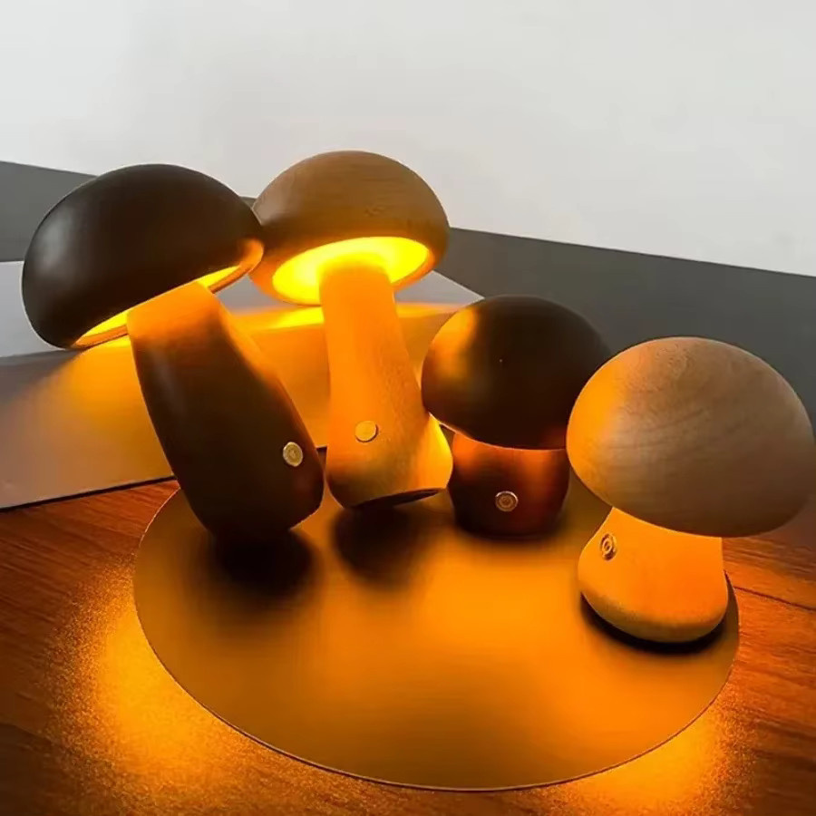 Dimmbare Pilz-Tischlampe in Weiß, wiederaufladbare Touch-Nachttischlampe mit warmweißem Licht für dein Schlafzimmer - Bild 2
