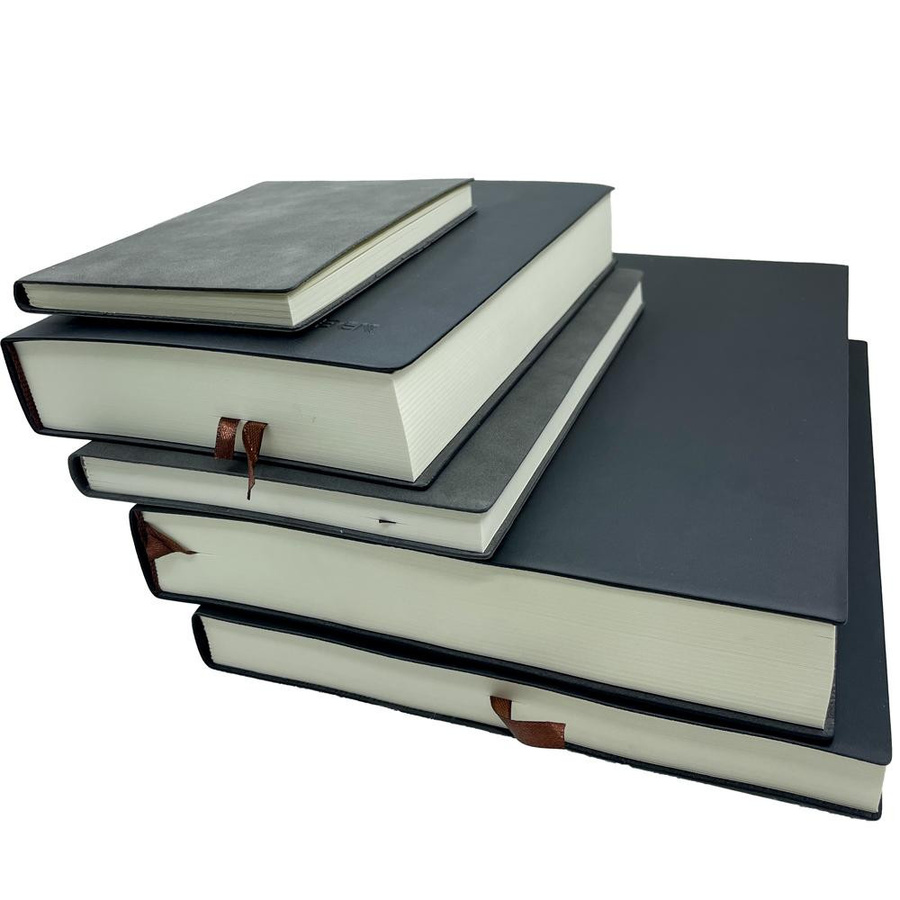 Business Notizbuch A4 mit 400 Seiten, liniertes Studenten-Tagebuch aus schwarzem PU-Leder - Bild 6