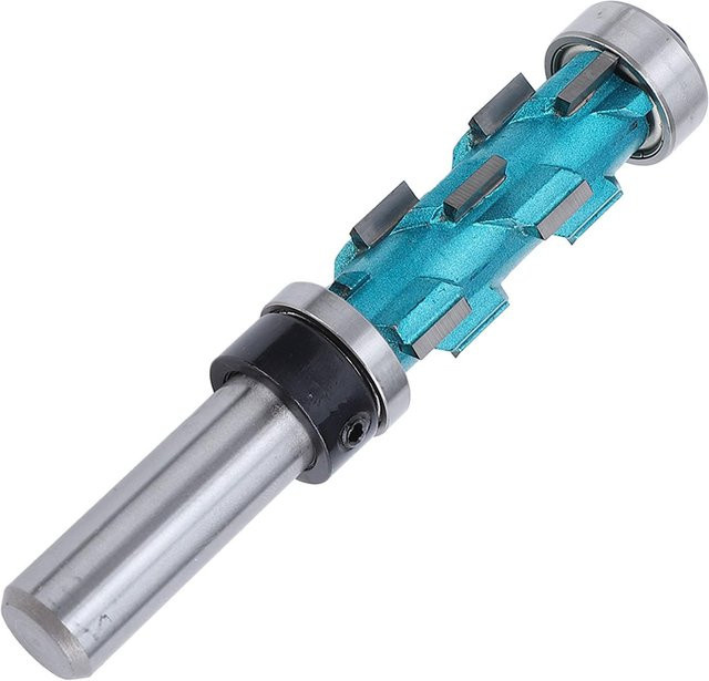 Bündigfräser mit Spiral-Hartmetall und Doppellager in Silber für die Holzbearbeitung, Durchmesser: 19,05 mm (3/4 Zoll), Gewinde: 1/11/16 Zoll, Schnittlänge: 12,7 mm (1/2 Zoll) - Bild 1
