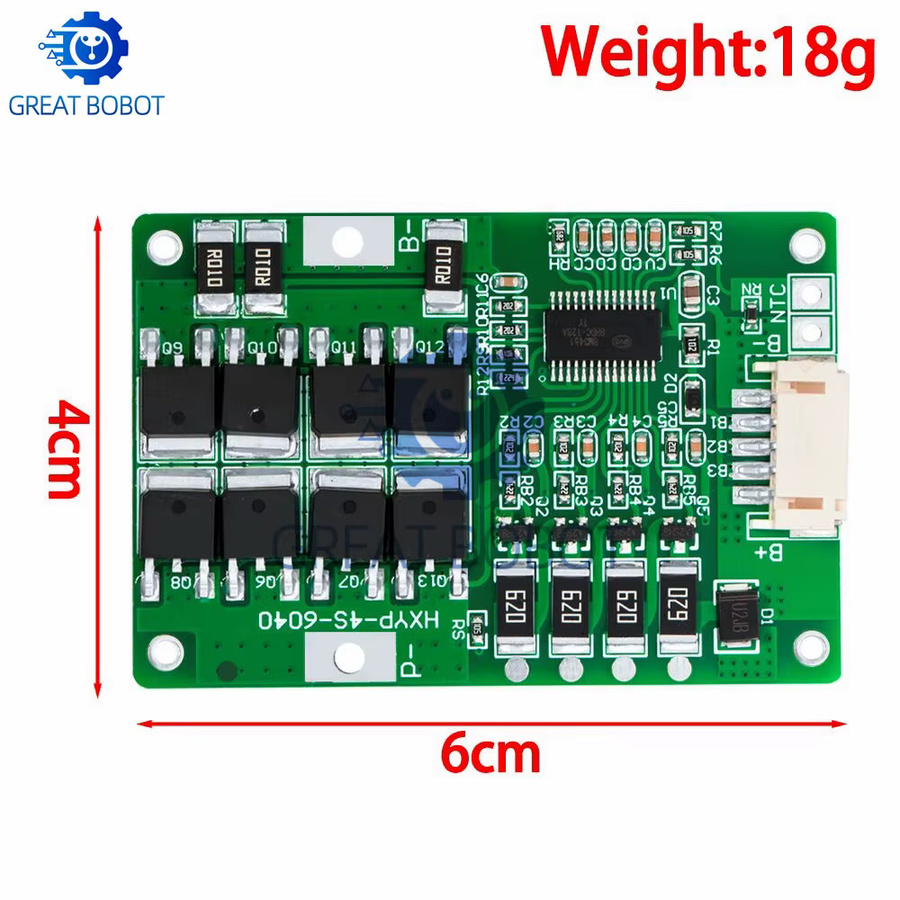 Baishundianzi LiFePO4 BMS Batteriemanagementsystem für 4S 12,8V bis 14,4V, Grün - Bild 2