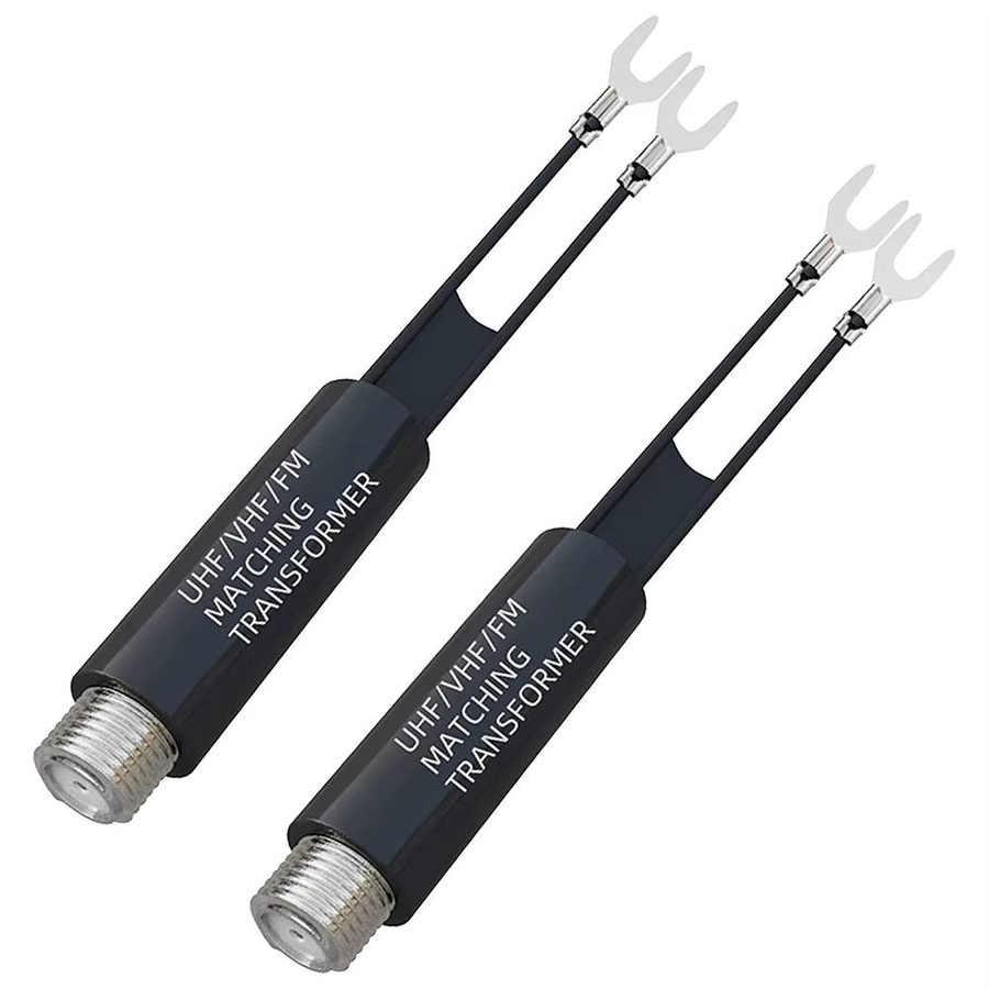 UHF VHF FM Antennen Transformator Adapter 75 Ohm auf 300 Ohm Konverter mit F-Buchse in Schwarz - Bild 4