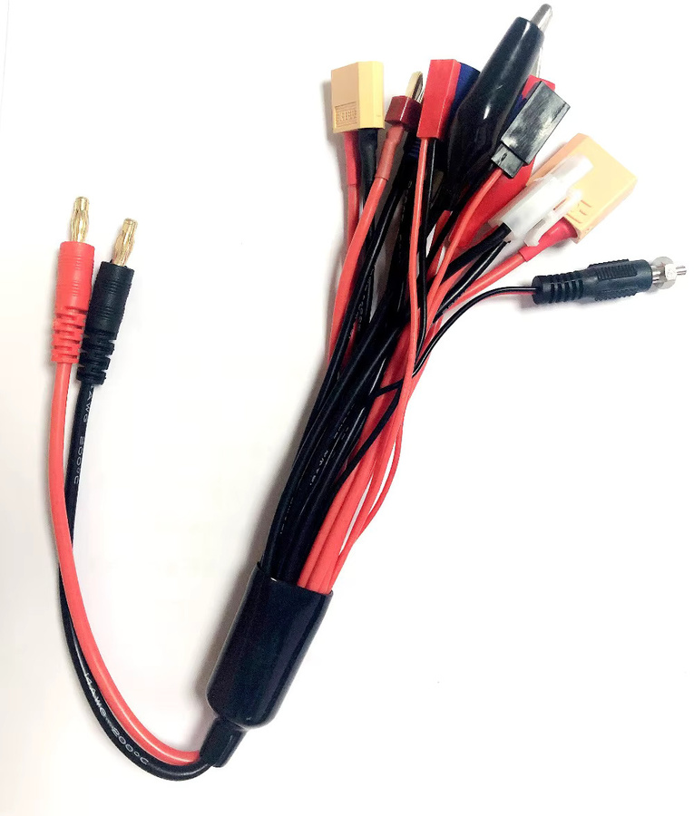 U-Angel-1988 10-in-1 Ladeadapter mit 4,0 mm Bananensteckern auf DEANS XT60 XT90 EC5 JST Connect für Imax B6 B6AC Batterieladegeräte, mehrfarbig - Bild 4