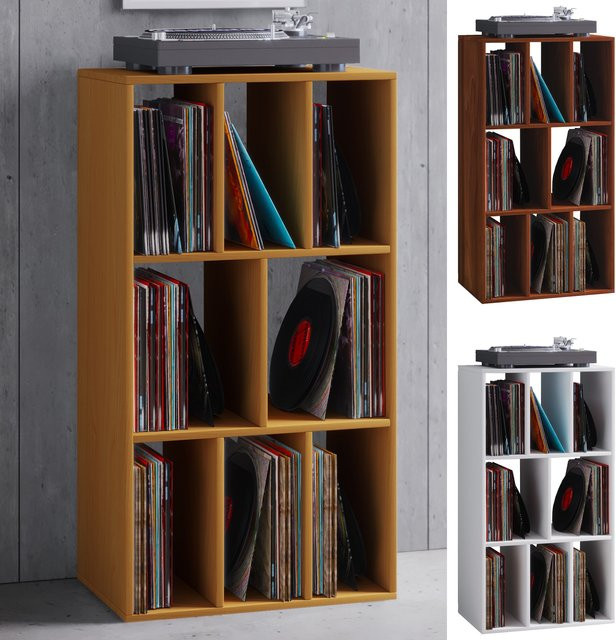 VCM Schaltino Holz Schallplattenregal als Raumteiler und Medienregal in Braun, H x B x T: 120 x 60 x 40 cm - Bild 1