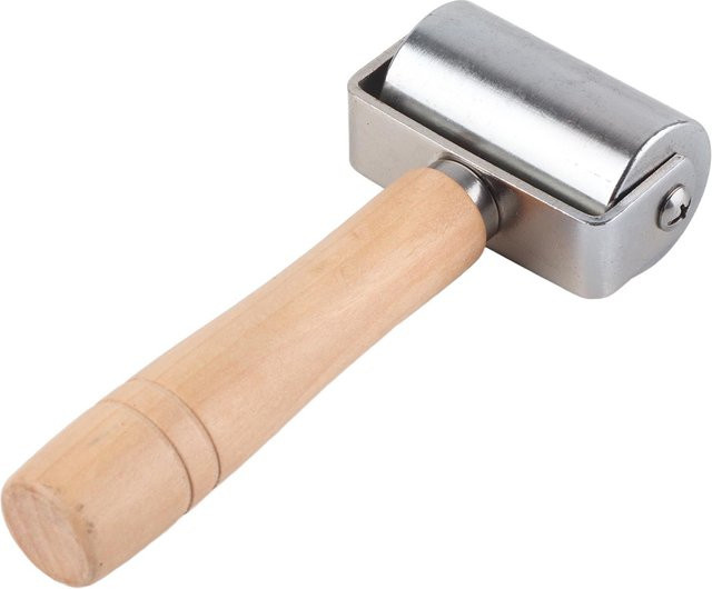 DIYelecs Lederroller Kantenfalzer 35mm aus Holz und Edelstahl für die Lederhandarbeit, B/H: 31,5 x 18,0 cm - Bild 1