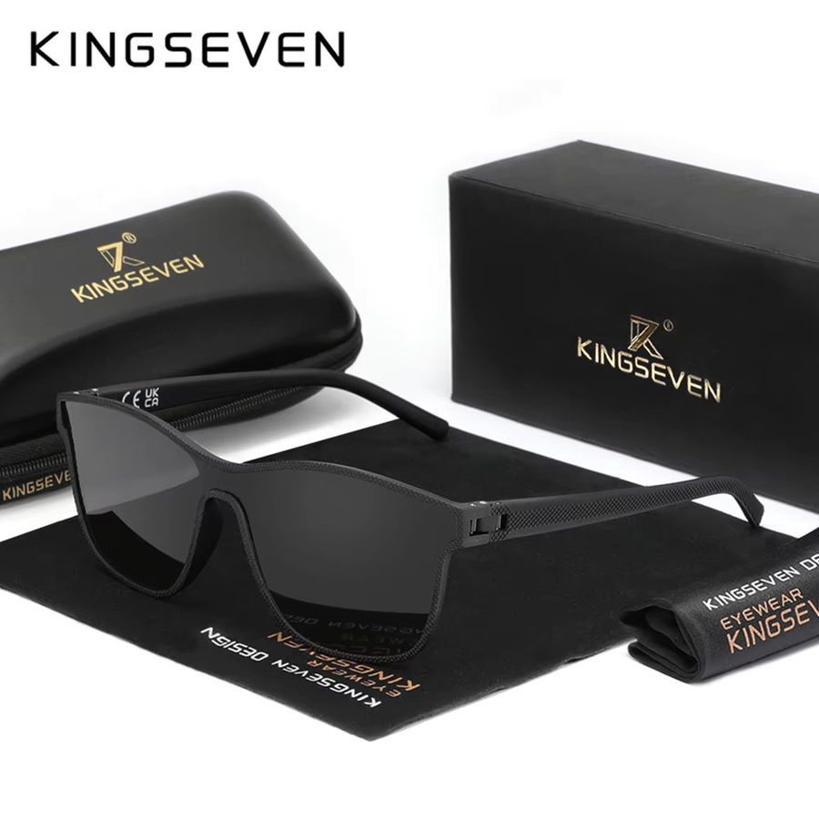 KINGSEVEN Sonnenbrille, Damen, Vollrand, Schwarz, Kunststoff, polarisiert - Bild 1
