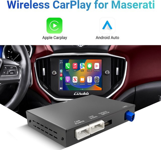 LEXXSON Drahtlose CarPlay und Android Auto Retrofit Kit Decoder Box für Maserati Quattroporte und Ghibli in Schwarz - Bild 1