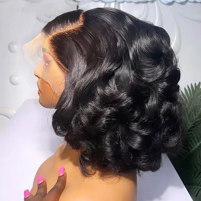 xbeauty Bob Perücke, Echthaar, Brasilianische Körperwelle, Damen - Bild 1
