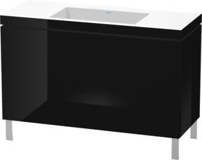 Duravit Waschtischunterschrank L-Cube c-bonded in Schwarz Hochglanz mit 2 Auszügen, Breite: 120 cm, Tiefe: 48 cm, Höhe: 69,8 cm - Bild 1