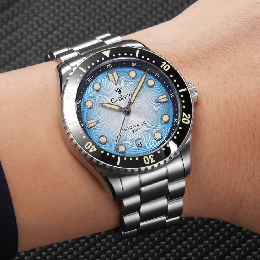 CADISEN Armbanduhr Automatik, Edelstahl, Blau, Saphirglas, Herren - Bild 4