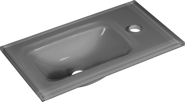 Fackelmann Glas-Waschbecken SBC Gäste-Bad, Grau, B/H/T: 45 x 9,7 x 25 cm - Bild 1