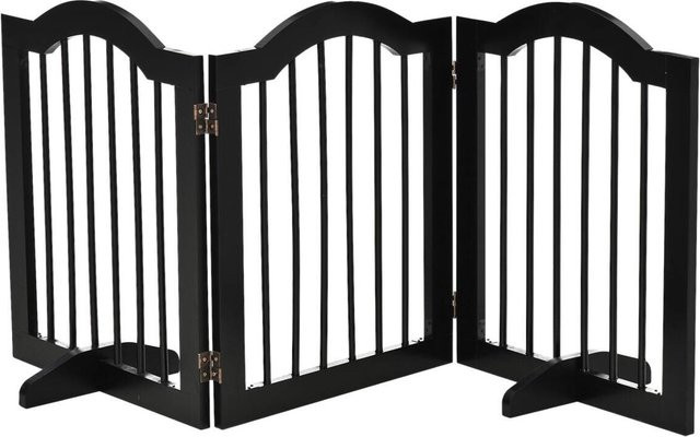 PawHut Absperrgitter 3-teilig aus Holz in Schwarz, B/H/T: 29,5 x 154,5 x 61 cm - Bild 2