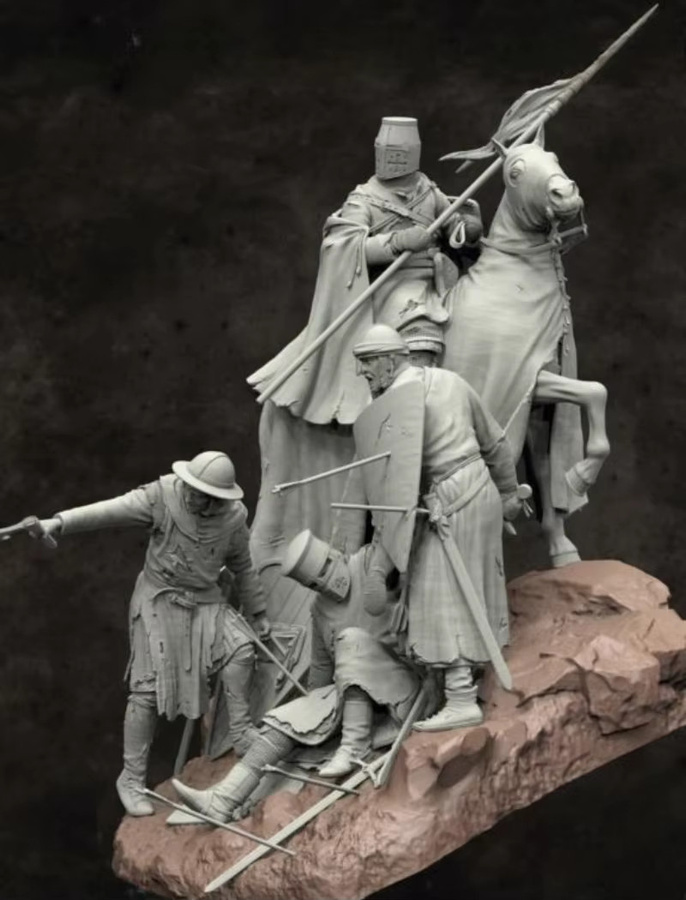 JIJIE Kampagnete Ritter, Druckguss-Harzfigur, Maßstab 1:24, unmontiert, unbemalt - Bild 2