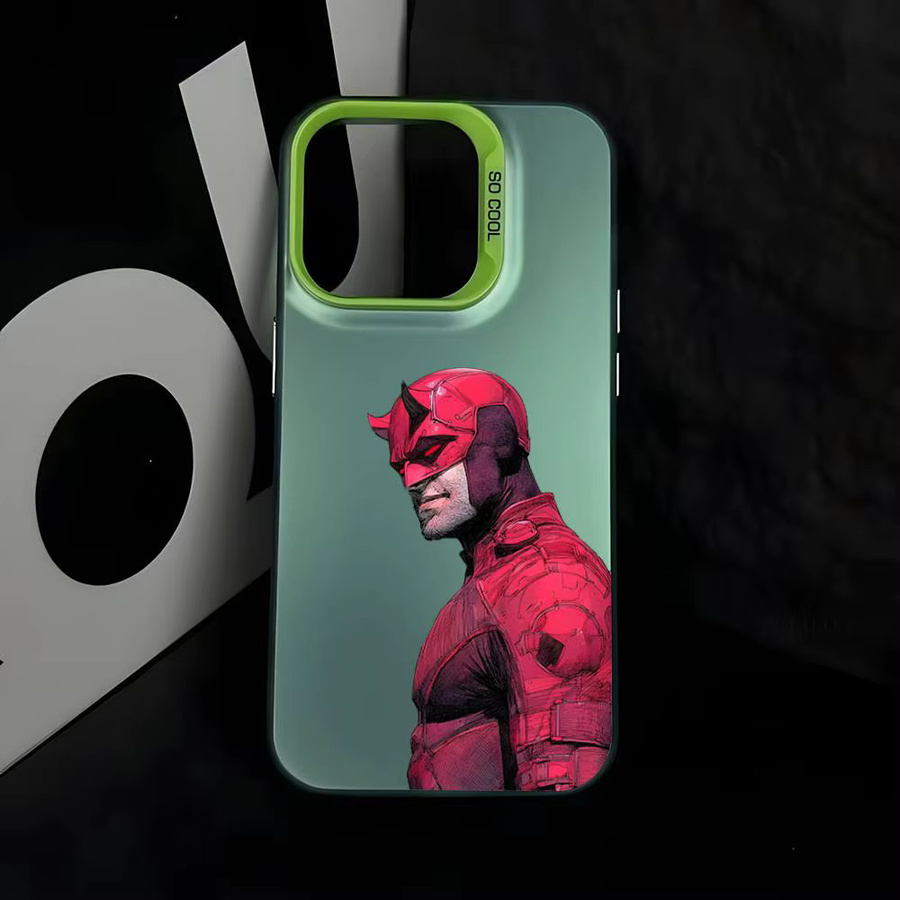 D-Daredevil Handyhülle für iPhone 17 17Air 16 15 14 13 12 11 Pro Max Plus in Bunt Silber - Bild 3
