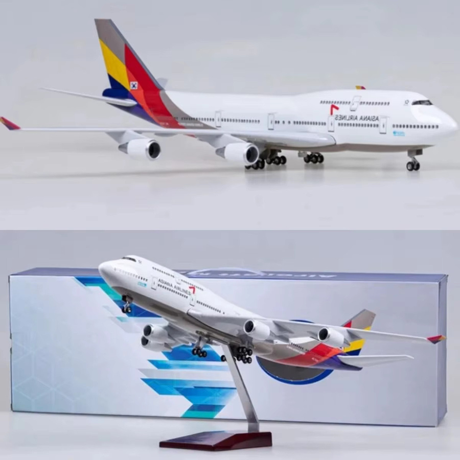 ZOCO ASIANA Airways 747 Flugzeugmodell, Maßstab 1:150, mit Licht, zum Sammeln - Bild 2