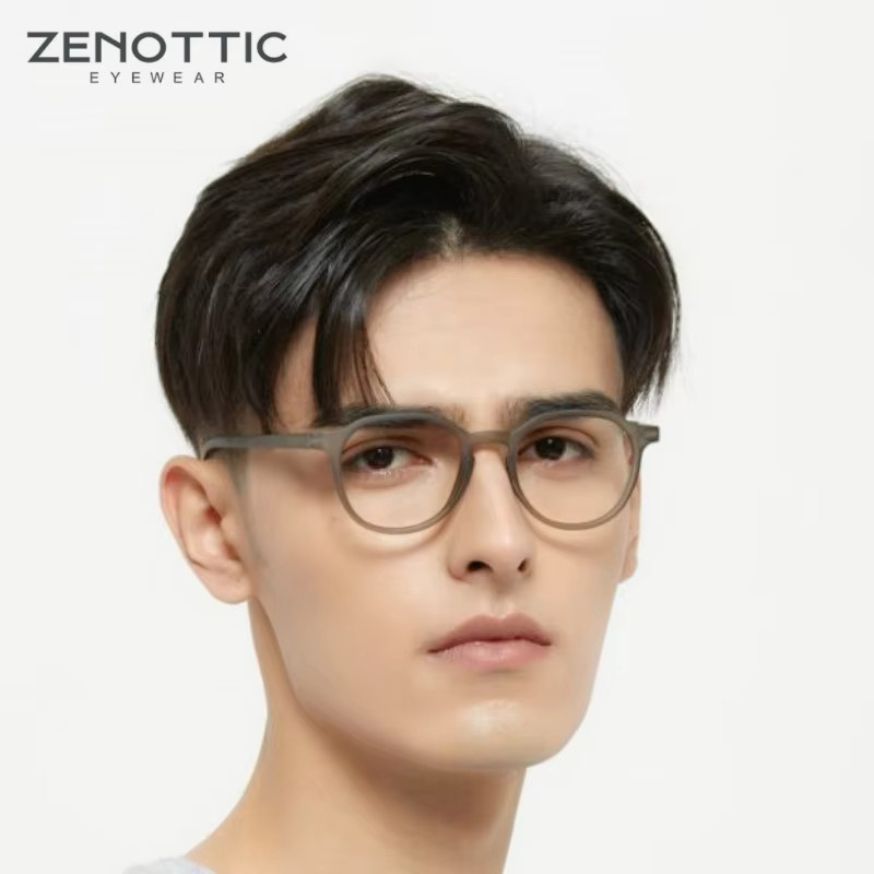 ZENOTTIC Korrektionsbrille, rund, Vollrand, Kunststoff, Unisex, Anti-Blaulicht - Bild 1