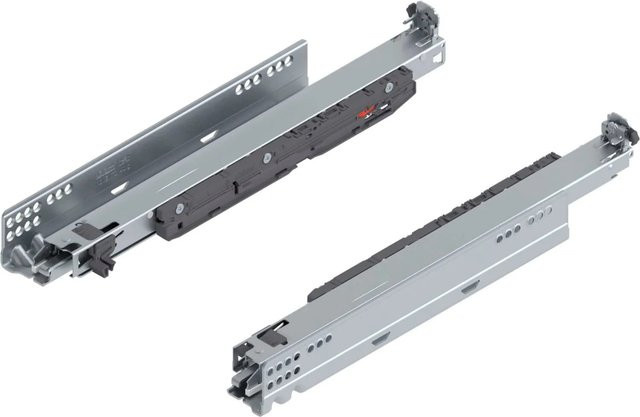 Blum Unterbodenführung Movento Blumotion S 760H4000s mit Soft-Close, Nennlänge: 400 mm, Tragkraft: 40 kg, Farbe: Silber - Bild 1