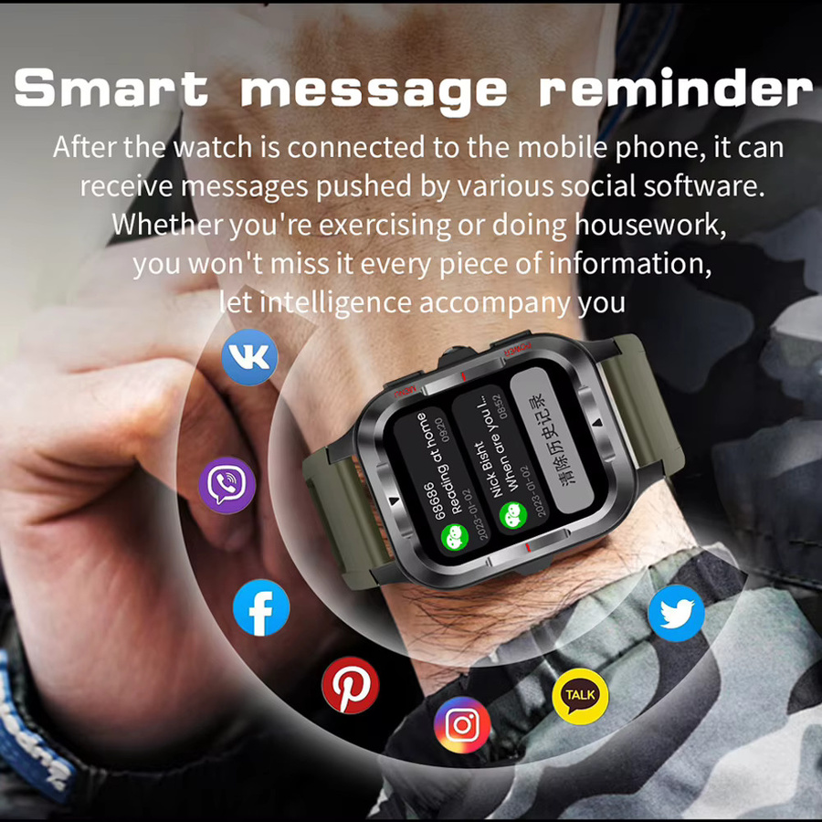 ChiBear Smartwatch, GPS, Bluetooth, Silikon, Schwarz, Herren - Bild 6