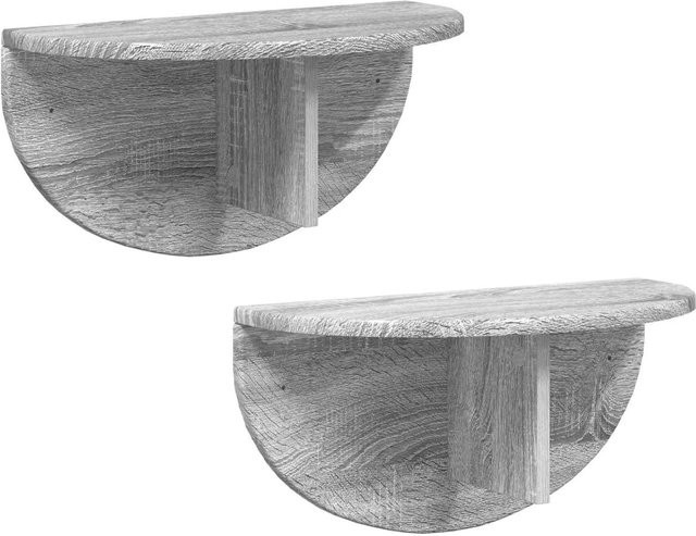 vidaXL Wandregal Set 2 Stück Grau Sonoma, B/T/H: 48 x 24 x 24 cm - Bild 1