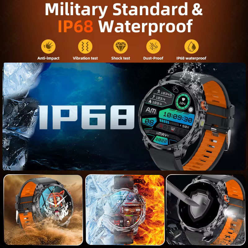 LIGE Smartwatch, Herren, Schwarz, Silikon, wasserdicht - Bild 5