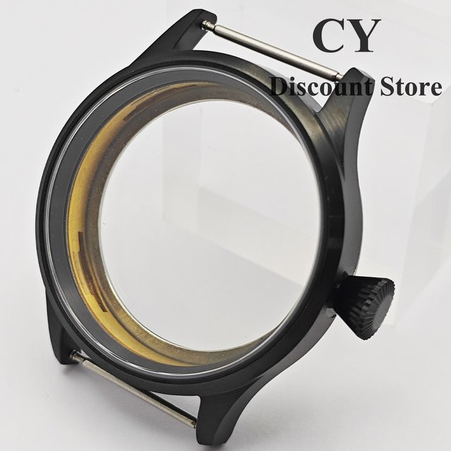 RICHUS Uhrengehäuse Edelstahl, Schwarz, 44 mm, ETA6497 - Bild 1