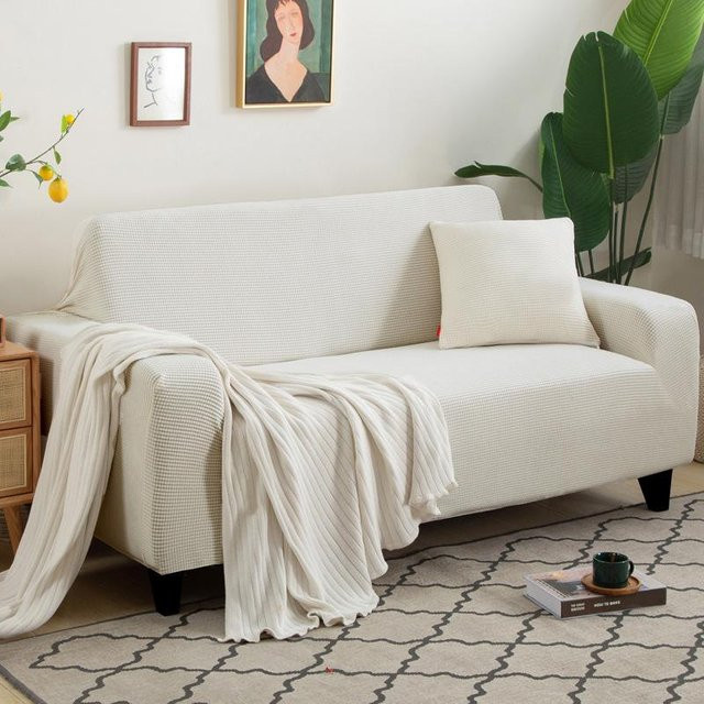 BC-Warm Home Rutschfester Sofabezug aus Polyester in Weiß für dein Wohnzimmer, 90-140 cm - Bild 1