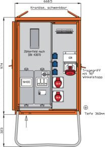 Walther Werke Anschlussverteilerschrank 44kVA mit Zählerplatz WAV0160R1 aus Kunststoff, B/T/H: 77,0 x 40,0 x 36,0 cm - Bild 1
