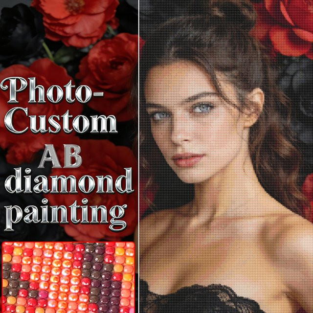 Huacan DIY Diamantmalerei als personalisiertes Foto Set mit Rundbohrern in Multicolour, Durchmesser: 20 cm - Bild 1