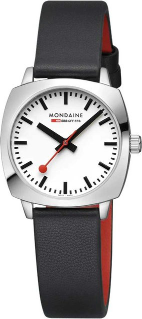 Mondaine Damenuhr Petite Cushion, Quarz, Edelstahl, 31 mm, Weiß - Bild 1