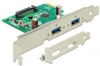Delock USB-Erweiterungskarte PCIe x1 zu 2x USB 3.2 Gen 1 USB-A - Bild 1