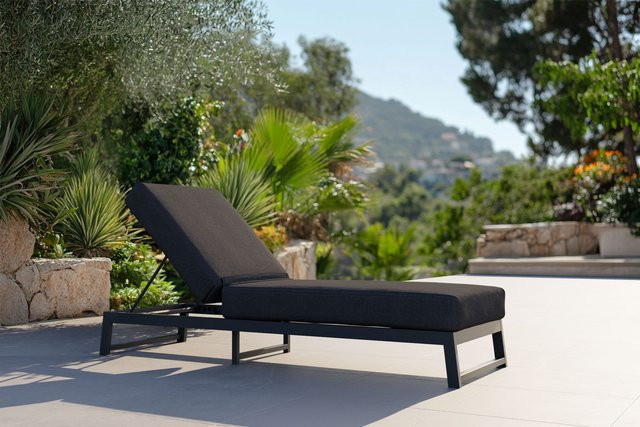 OUTFLEXX Allure Gartenliege aus Aluminium und Polyester, anthrazit, Breite: 209 cm, Tiefe: 72 cm - Bild 1
