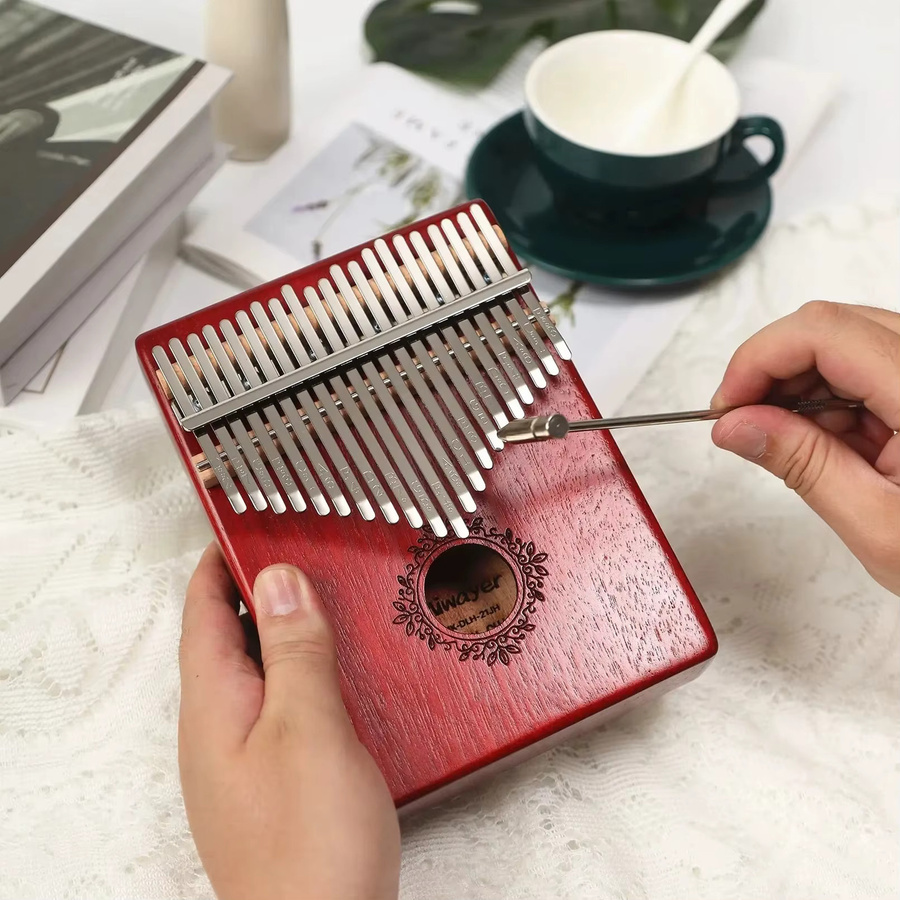 Miwayer Kalimba Daumenklavier, 17/21 Tasten, Mahagoniholz, mit Zubehör - Bild 4