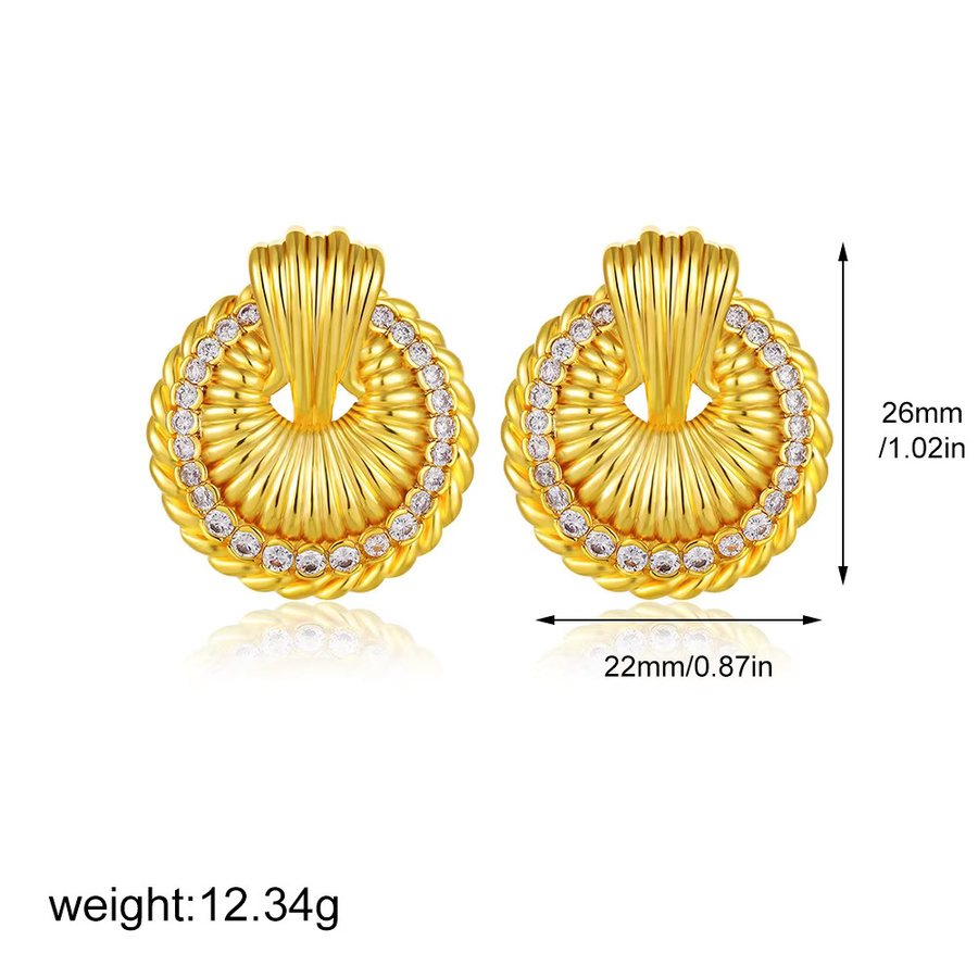 amofa Ohrring, Gold, Zirkonia, Vintage - Bild 2