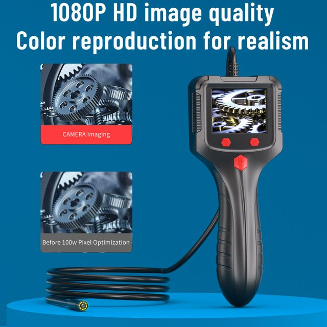 eMastiff Endoskopkamera mit 2,4-Zoll-IPS-Farbdisplay, 1080P HD, IP68 wasserdicht, 2 m starres Kabel, Schwarz - Bild 1