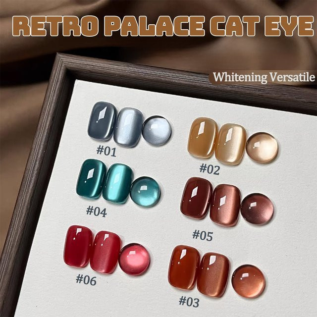 SHAKA Cat Eye Nagellack, Schimmernd, Braun Rot Grün Gel - Bild 1