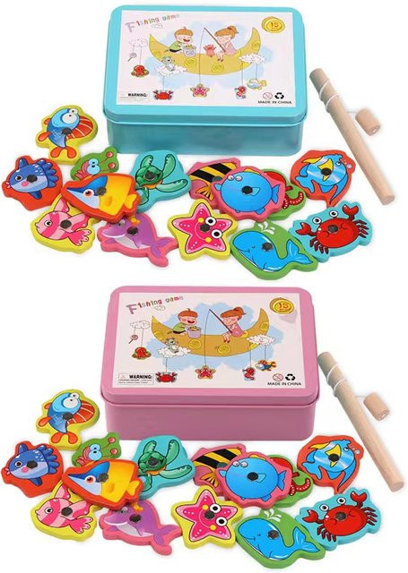 TOBEFU Montessori Wooden Magnetic Fishing Game Puzzle 4-6y - Bild 1