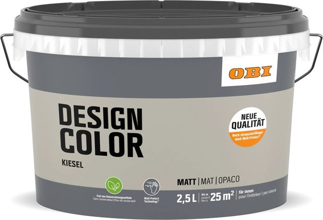 OBI Design Color Dispersion Farbe für Mauerwerk in Beige und Grau 2,5 l - Bild 1
